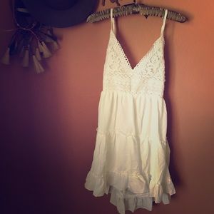 Bohemian Lace Open Back Dress, White. Small. NWOT